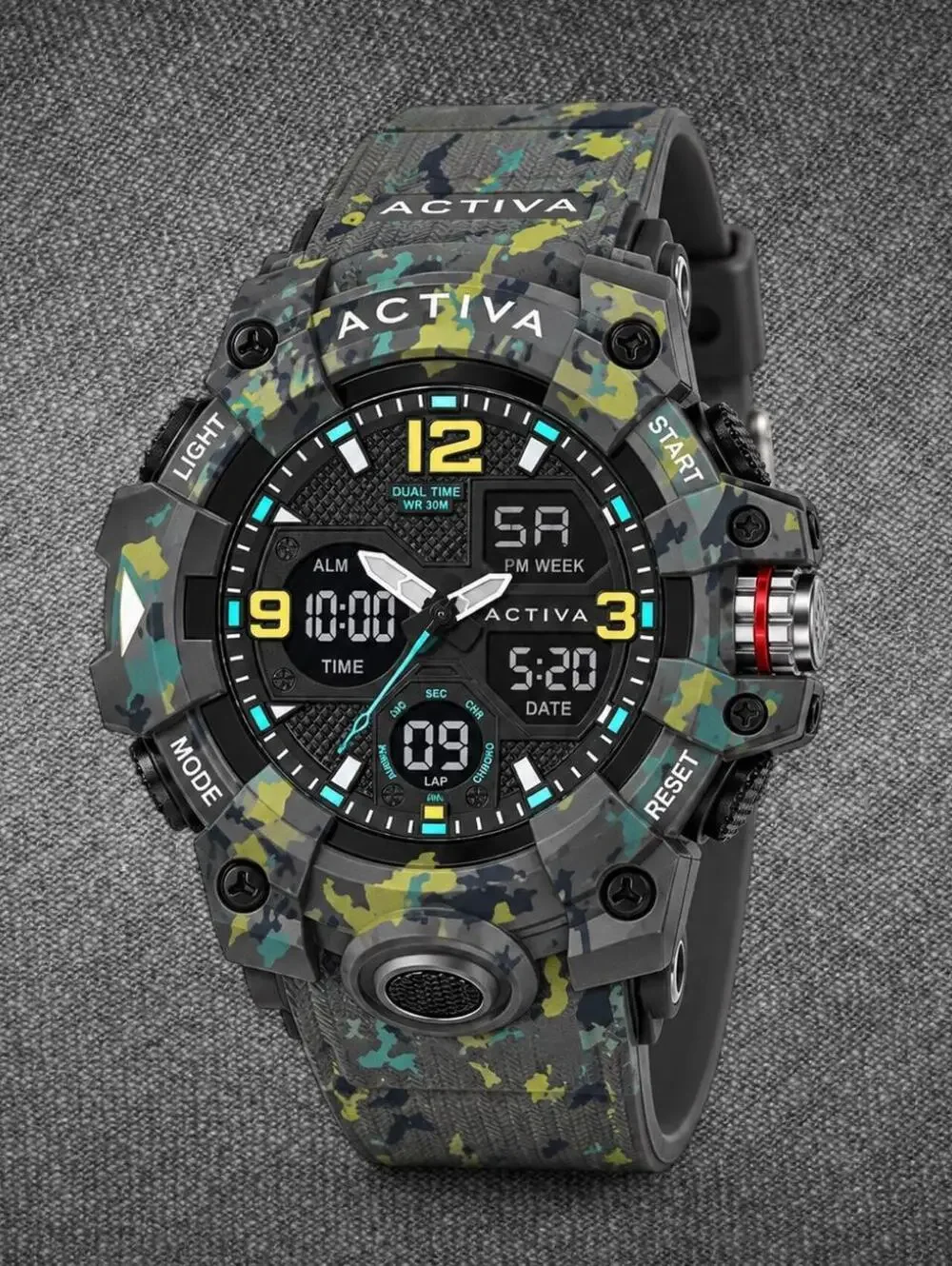 NWT Activa Decus X Invicta 49mm Camo Analog Digital Watch